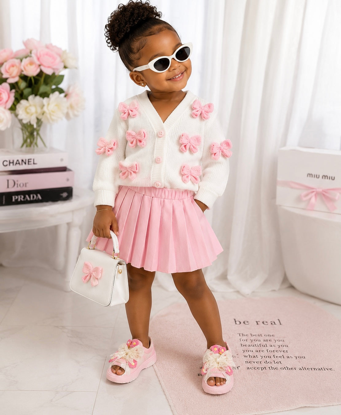 Long-Sleeve Jacket +Pink Skirt